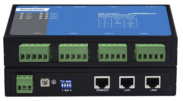 NP314T Wall-mounted or desktop 4-port RS-232/485/422 Serial Device Server